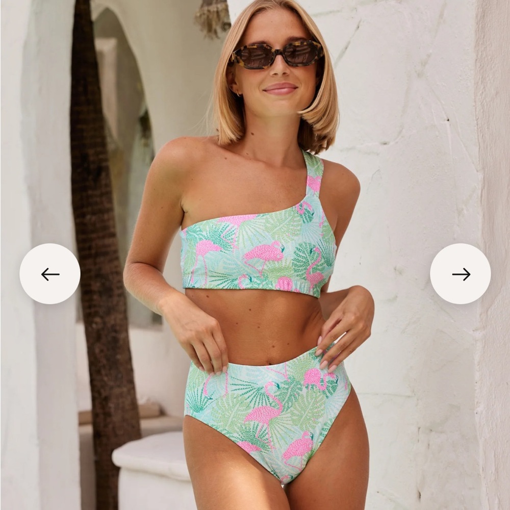 Kenny Flowers Mint and Pink Flamingo Bikini Top - Picture 5 of 5